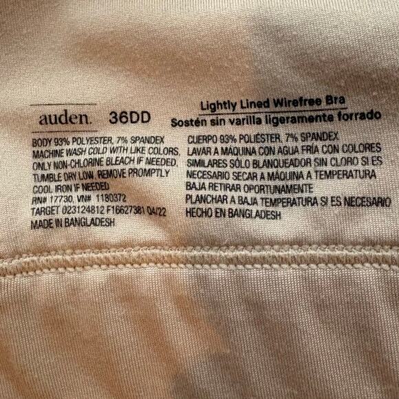AUDEN Lightly Lined Wirefree Bra Nude Sz 36DD Intimates Lingerie Full Coverage - Picture 6 of 8